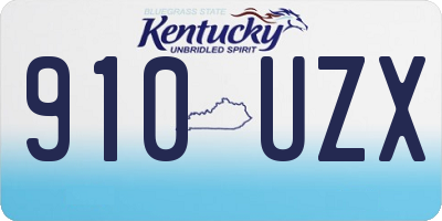 KY license plate 910UZX