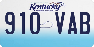 KY license plate 910VAB