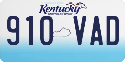 KY license plate 910VAD