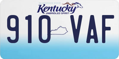 KY license plate 910VAF