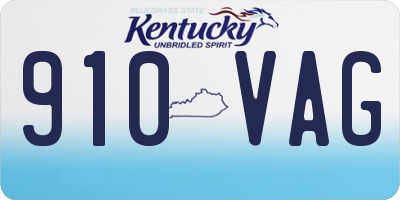 KY license plate 910VAG