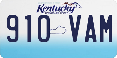 KY license plate 910VAM