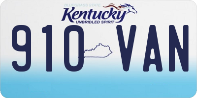 KY license plate 910VAN