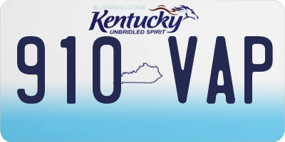 KY license plate 910VAP