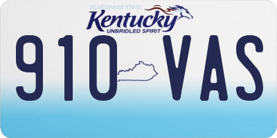 KY license plate 910VAS