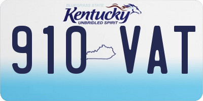 KY license plate 910VAT