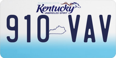 KY license plate 910VAV