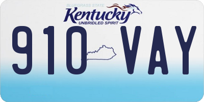 KY license plate 910VAY