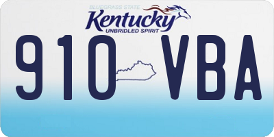 KY license plate 910VBA