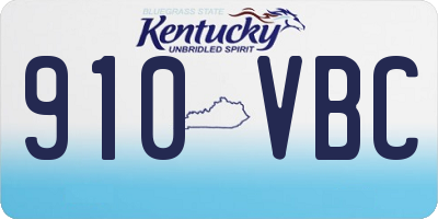 KY license plate 910VBC