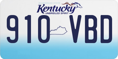 KY license plate 910VBD