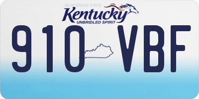 KY license plate 910VBF