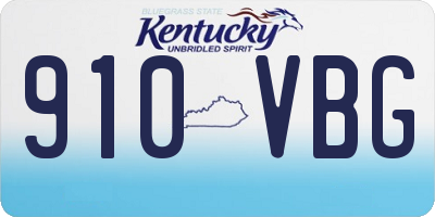 KY license plate 910VBG
