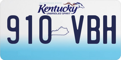 KY license plate 910VBH