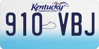 KY license plate 910VBJ