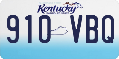 KY license plate 910VBQ