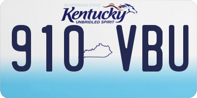 KY license plate 910VBU