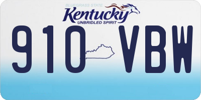 KY license plate 910VBW