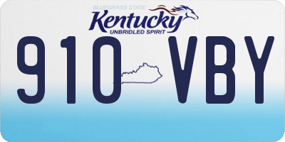 KY license plate 910VBY
