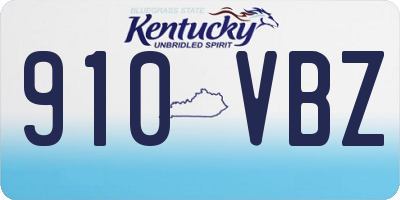 KY license plate 910VBZ