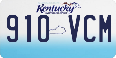 KY license plate 910VCM