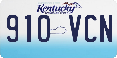 KY license plate 910VCN