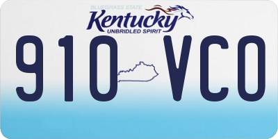 KY license plate 910VCO