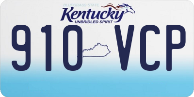 KY license plate 910VCP