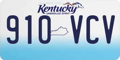 KY license plate 910VCV