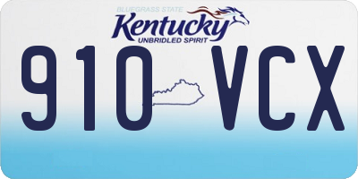 KY license plate 910VCX