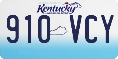 KY license plate 910VCY