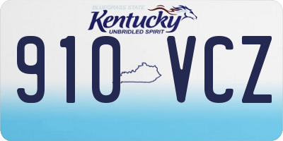 KY license plate 910VCZ