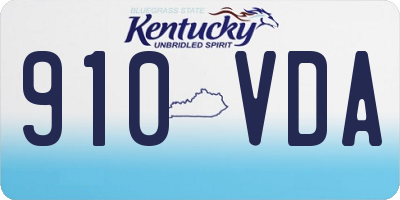KY license plate 910VDA