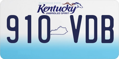 KY license plate 910VDB