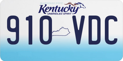 KY license plate 910VDC