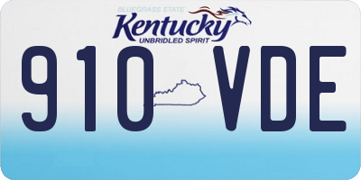 KY license plate 910VDE