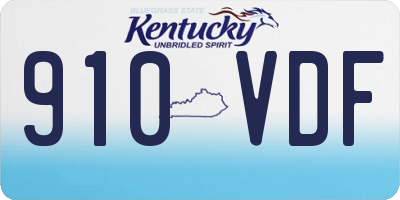 KY license plate 910VDF