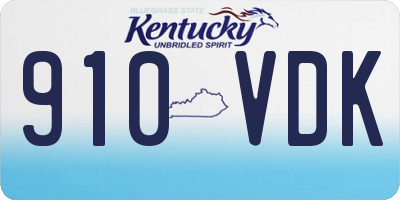 KY license plate 910VDK