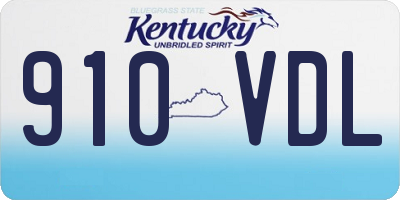 KY license plate 910VDL