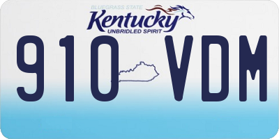 KY license plate 910VDM