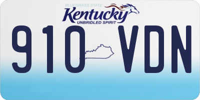 KY license plate 910VDN