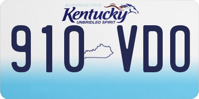 KY license plate 910VDO