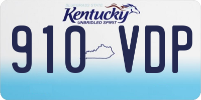 KY license plate 910VDP