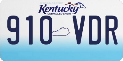 KY license plate 910VDR