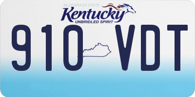 KY license plate 910VDT