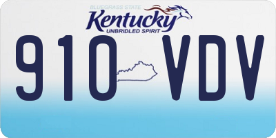 KY license plate 910VDV