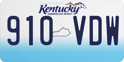 KY license plate 910VDW