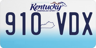 KY license plate 910VDX