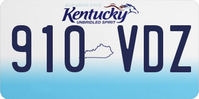 KY license plate 910VDZ