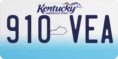 KY license plate 910VEA